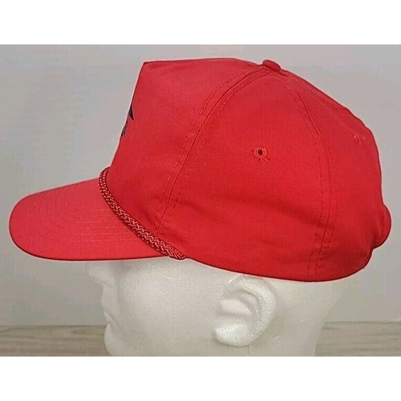 Vintage Zipper Strap Rope Hat ~ Pizza Hut Red Rope Hat - Picture 6 of 11
